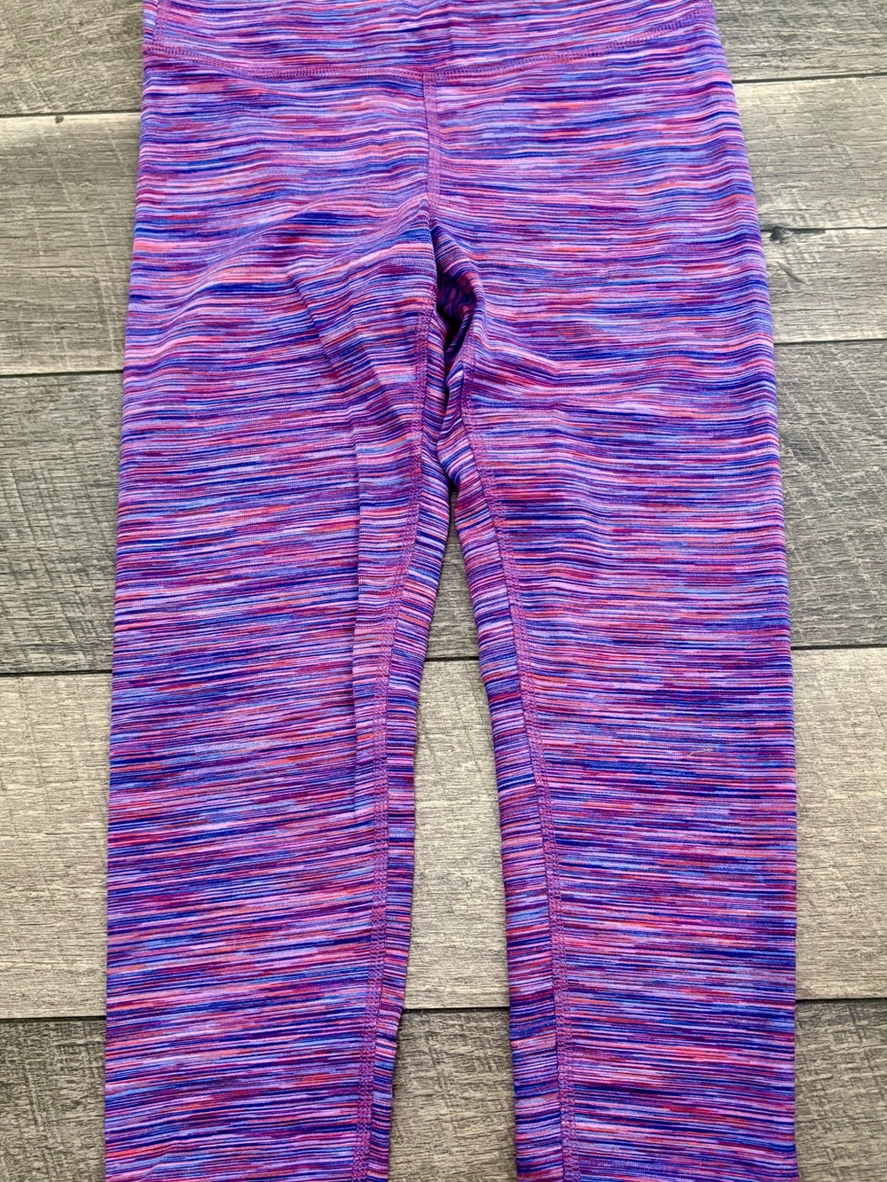 Athleta Girls' Purple & Pink Space-Dye Leggings